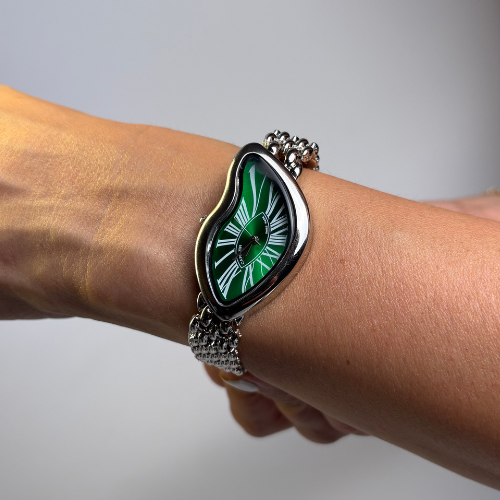 Montre luxe – Cadran Vert & Bracelet Acier Inoxydable