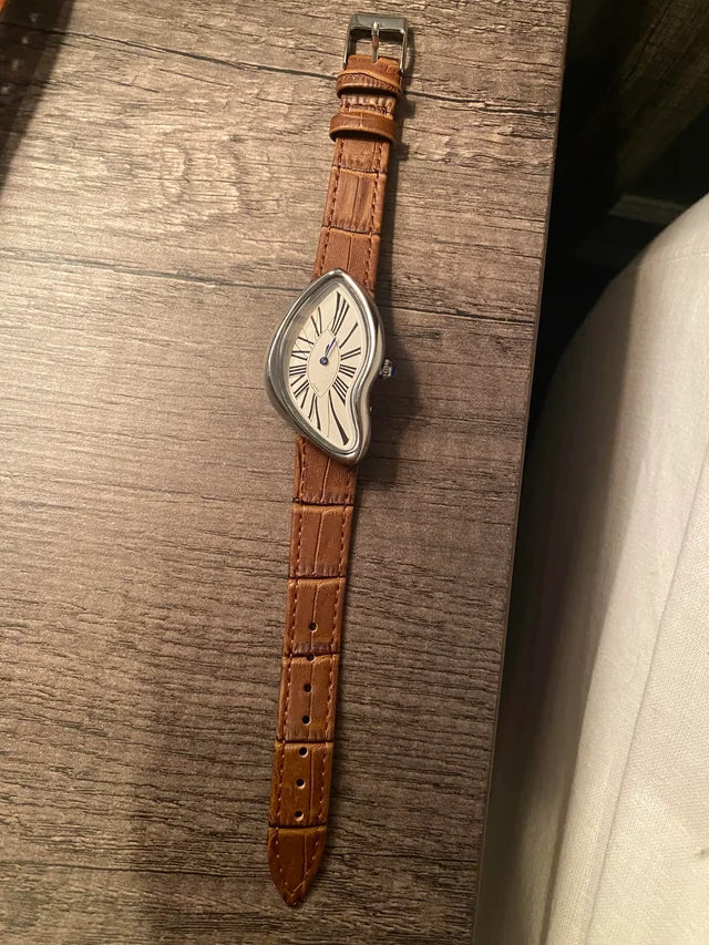 Montre femme luxe argent & Cuir