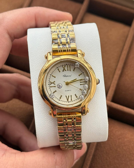 Chopard Montre luxe Happy Sports – Or Cadran Blanc