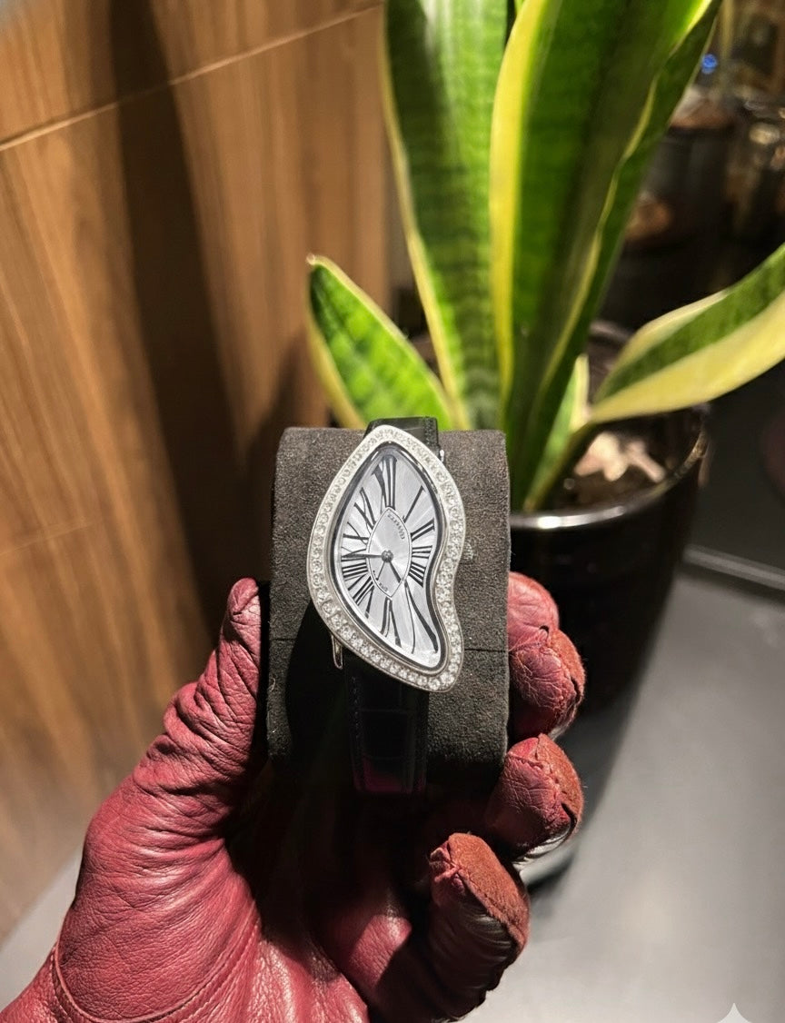 Cartier Silver luxe – Cadran Blanc & Lunette Diamants