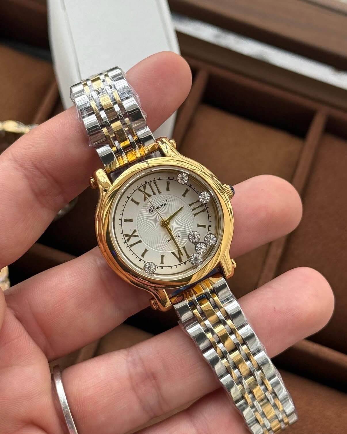 Chopard Montre luxe – Cadran blanc  & Or 18 carats