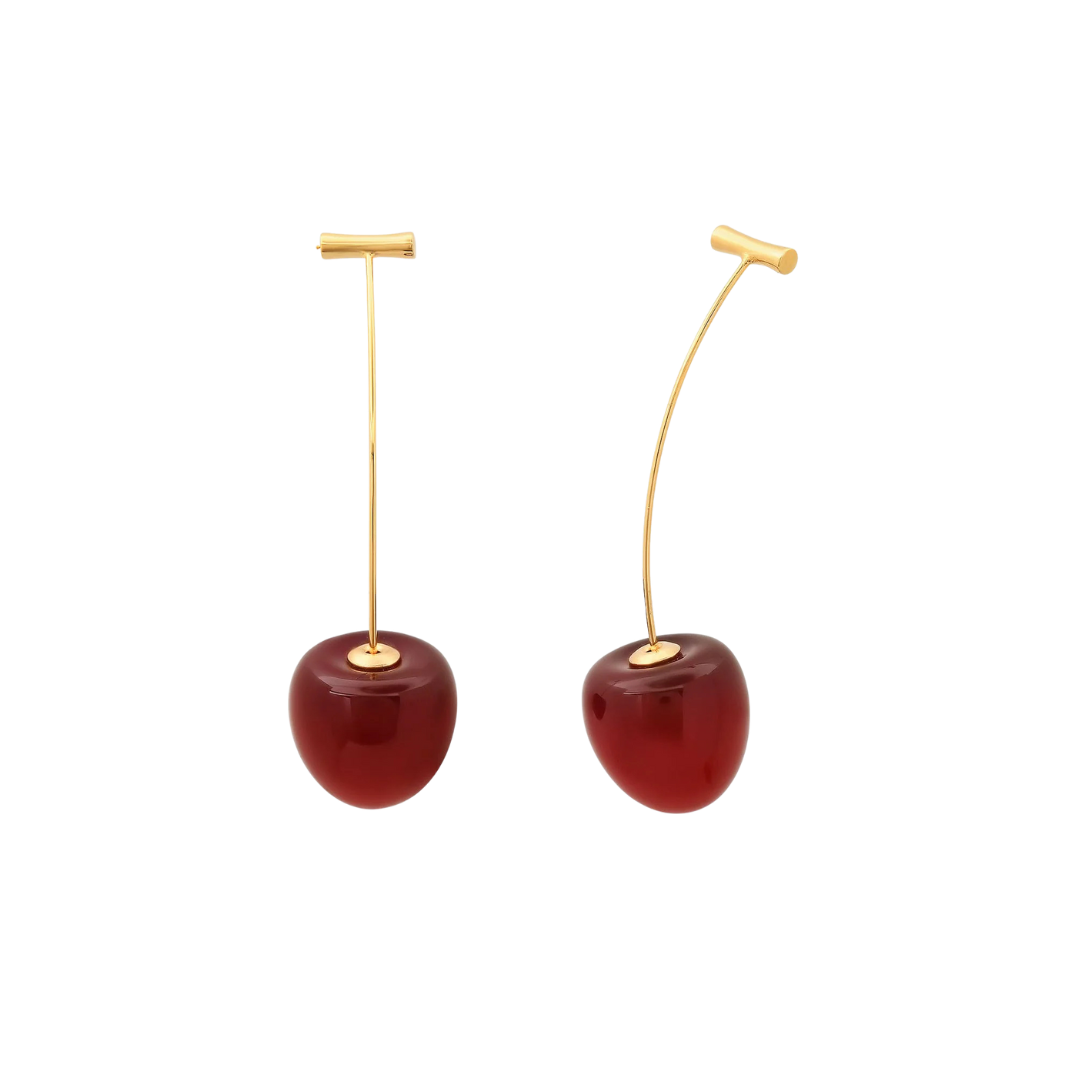Boucles d’Oreilles Cerise Rouge