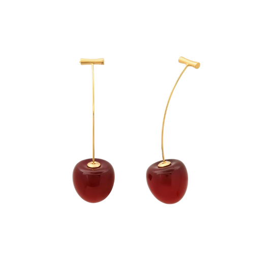 Boucles d’Oreilles Cerise Rouge