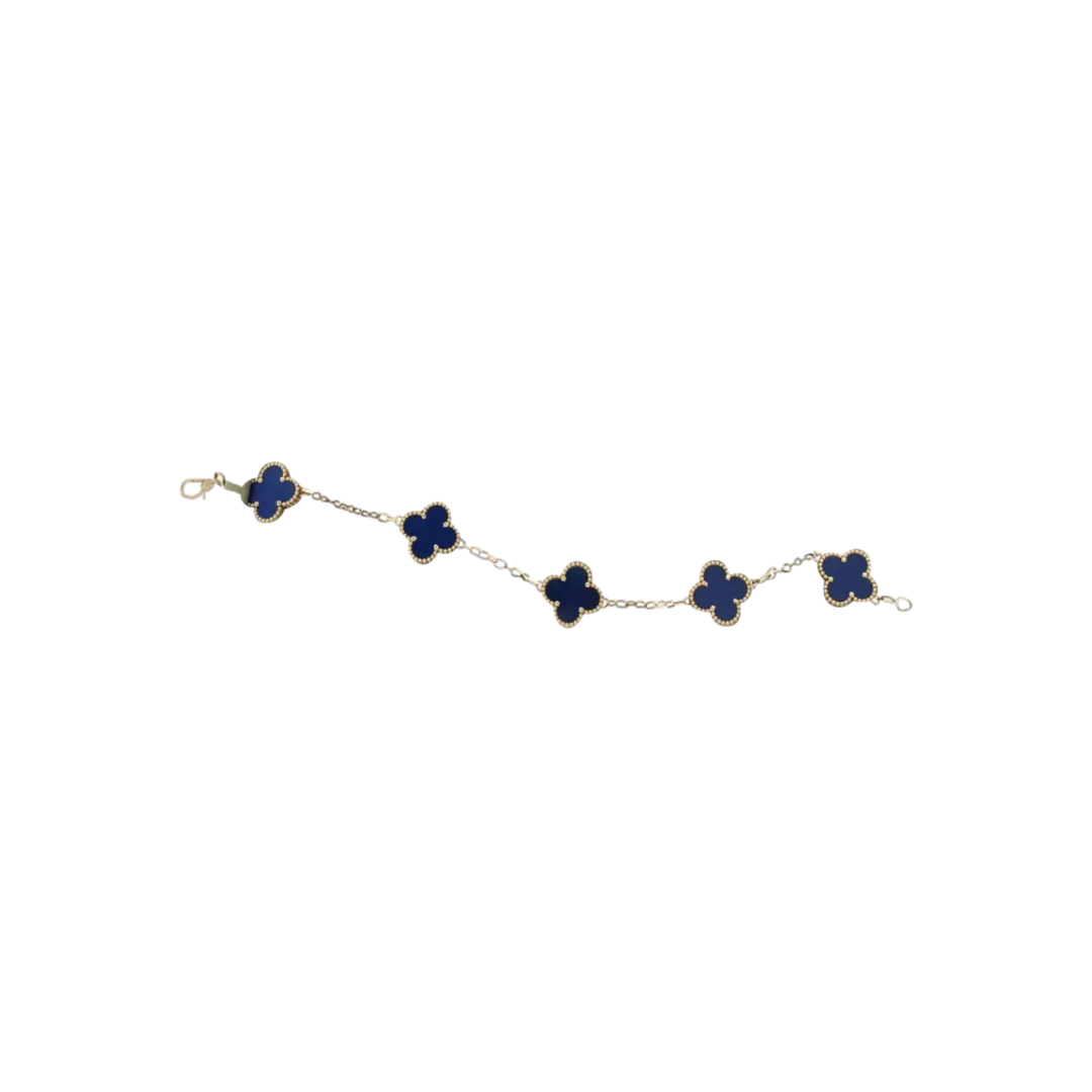 Collier Trèfle Bleu Femme – Acier Inoxydable