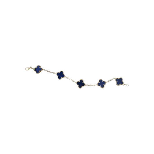 Collier Trèfle Bleu Femme – Acier Inoxydable