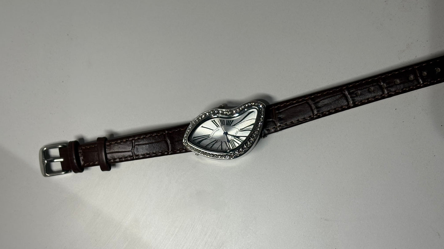 Montre femme Argent et lunnettes diamond & Cuir