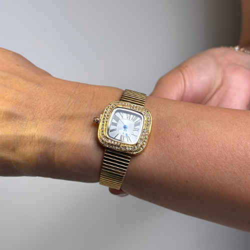 Montre luxe Or lunettes diamond