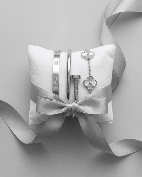 Premium Silver Jewelry Set – Trio of Elegant Stackable Bracelets - ABL MADEMOISELLE