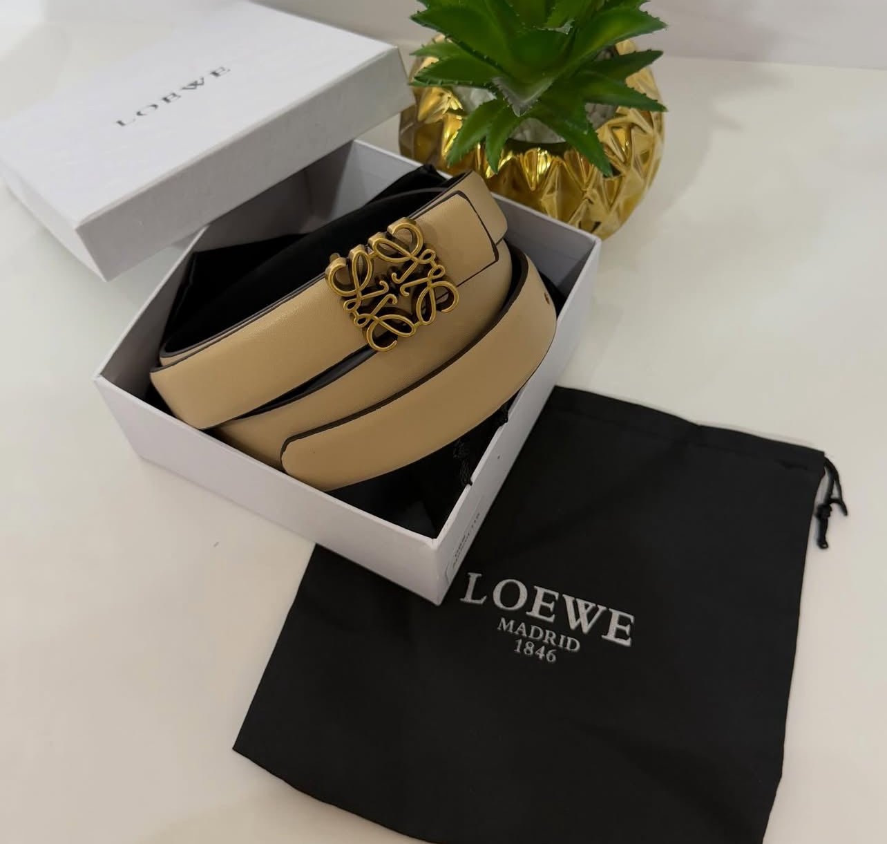 The Beige Minimal Belt - ABL MADEMOISELLE